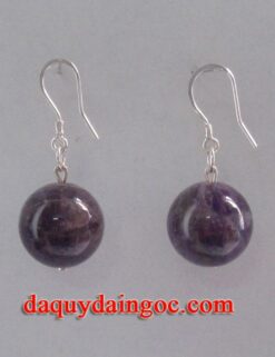 BÔNG TAI BẠC Ý ĐÁ AMETHYST