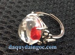 NHẪN THẠCH ANH TÓC TRẮNG BẠC Ý