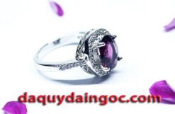 NHẪN BẠC Ý ĐÁ AMETHYST