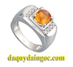 NHẪN VÀNG TRẮNG ĐÁ QUÝ THIÊN NHIÊN