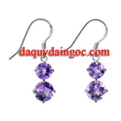 BÔNG TAI BẠC Ý ĐÁ AMETHYST