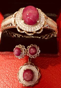 BỘ TRANG SỨC VÀNG 18K ĐÁ QUÝ RUBY