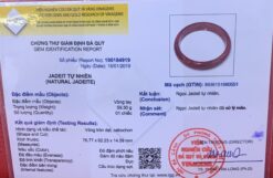Giấy kiểm định Vòng Cẩm Thạch