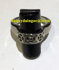 NHẪN BẠC Ý ĐÁ SAPHIA ĐEN