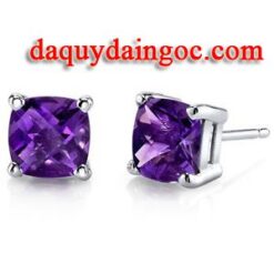 BÔNG TAI BẠC Ý ĐÁ AMETHYST