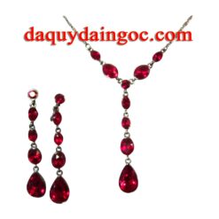 DÂY CHUYỀN - BÔNG TAI ĐÁ RUBY - VÀNG 18K