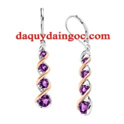 BÔNG TAI BẠC Ý ĐÁ AMETHYST