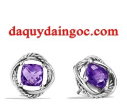 BÔNG TAI BẠC Ý ĐÁ AMETHYST