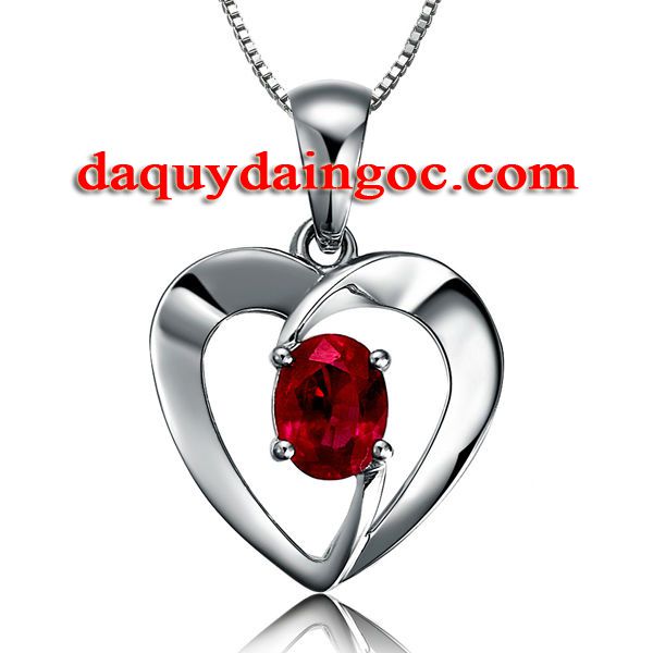 MẶT DÂY CHUYỀN BẠC Ý ĐÁ RUBY