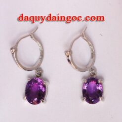 BÔNG TAI VÀNG TRẮNG ĐÁ AMETHYST