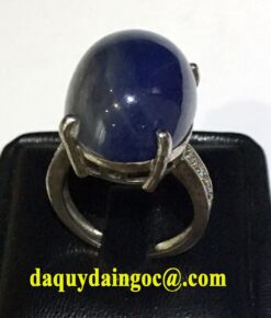 NHẪN BẠC Ý ĐÁ SAPHIA XANH