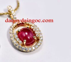 MẶT DÂY CHUYỀN VÀNG 18K ĐÁ RUBY
