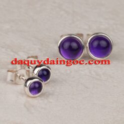 BÔNG TAI BẠC Ý ĐÁ AMETHYST