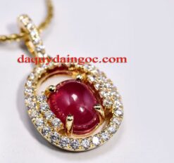 MẶT DÂY CHUYỀN VÀNG 18K ĐÁ RUBY