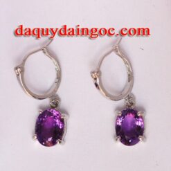 BÔNG TAI VÀNG TRẮNG ĐÁ AMETHYST