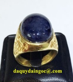 NHẪN VÀNG 18K ĐÁ SAPHIA XANH