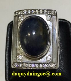 NHẪN VÀNG TRẮNG ĐÁ SAPHIA