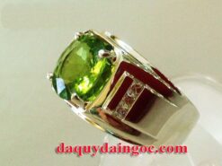 NHẪN NAM VÀNG TRẮNG ĐÁ QUÝ PERIDOT
