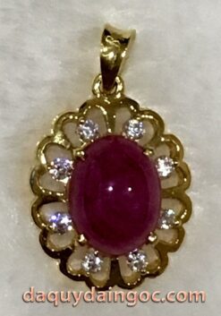 MẶT DÂY CHUYỀN VÀNG 18K ĐÁ RUBY