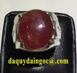 NHẪN BẠC Ý ĐÁ RUBY DÂU