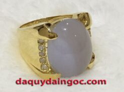 NHẪN NAM VÀNG 18K ĐÁ SAPHIA TRẮNG