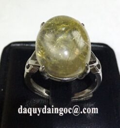 NHẪN BẠC Ý ĐÁ THẠCH ANH TÓC XANH