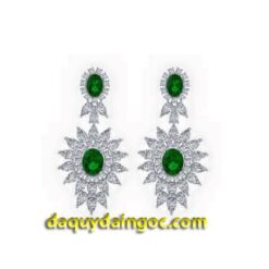 BÔNG TAI VÀNG TRẮNG ĐÁ EMERALD