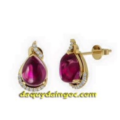 BÔNG TAI VÀNG 18K ĐÁ RUBY