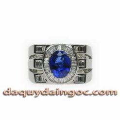 NHẪN VÀNG TRẮNG ĐÁ SAPHIA XANH