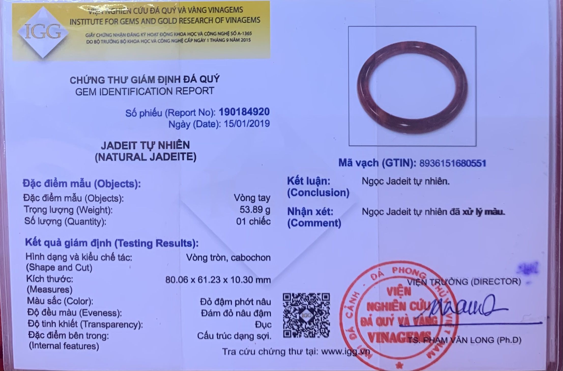 Vòng Cẩm thạch tự nhiên