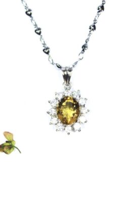 DÂY CHUYỀN BẠC ĐÁ CITRINE VÀNG